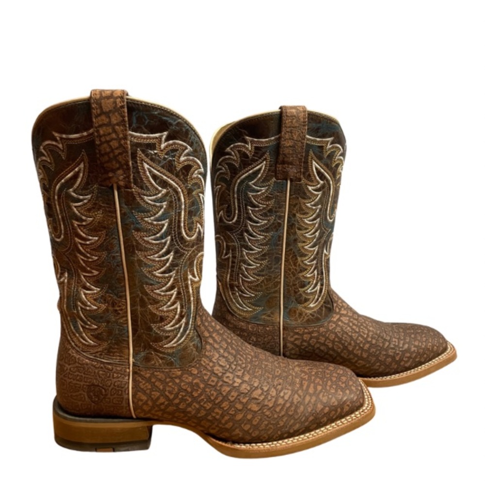 Ariat Men's Stinger Hippo Print & Treacherous Blue Boots size 9.5D